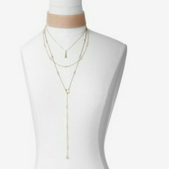 Gold and Cream Choker Necklace Set • Express - Picture 1 of 7